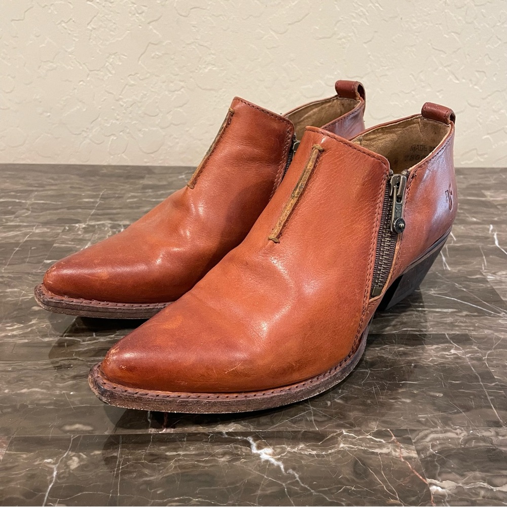 Frye Sacha Leather Western Booties